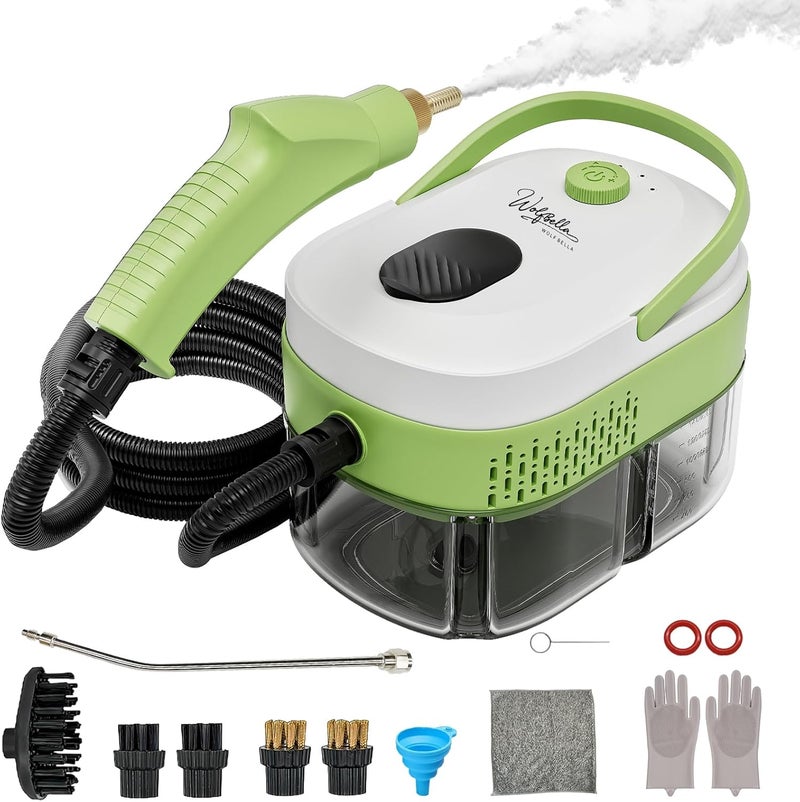 Wolfbella Steam Cleaner,15s Heat-Up,1.4L Tank,Steamer for Cleaning with 10 pcs Accessories,Multi-2500W High Temperature and Pressure handheld steamer,Steam Clea (1-Green) - Image 1